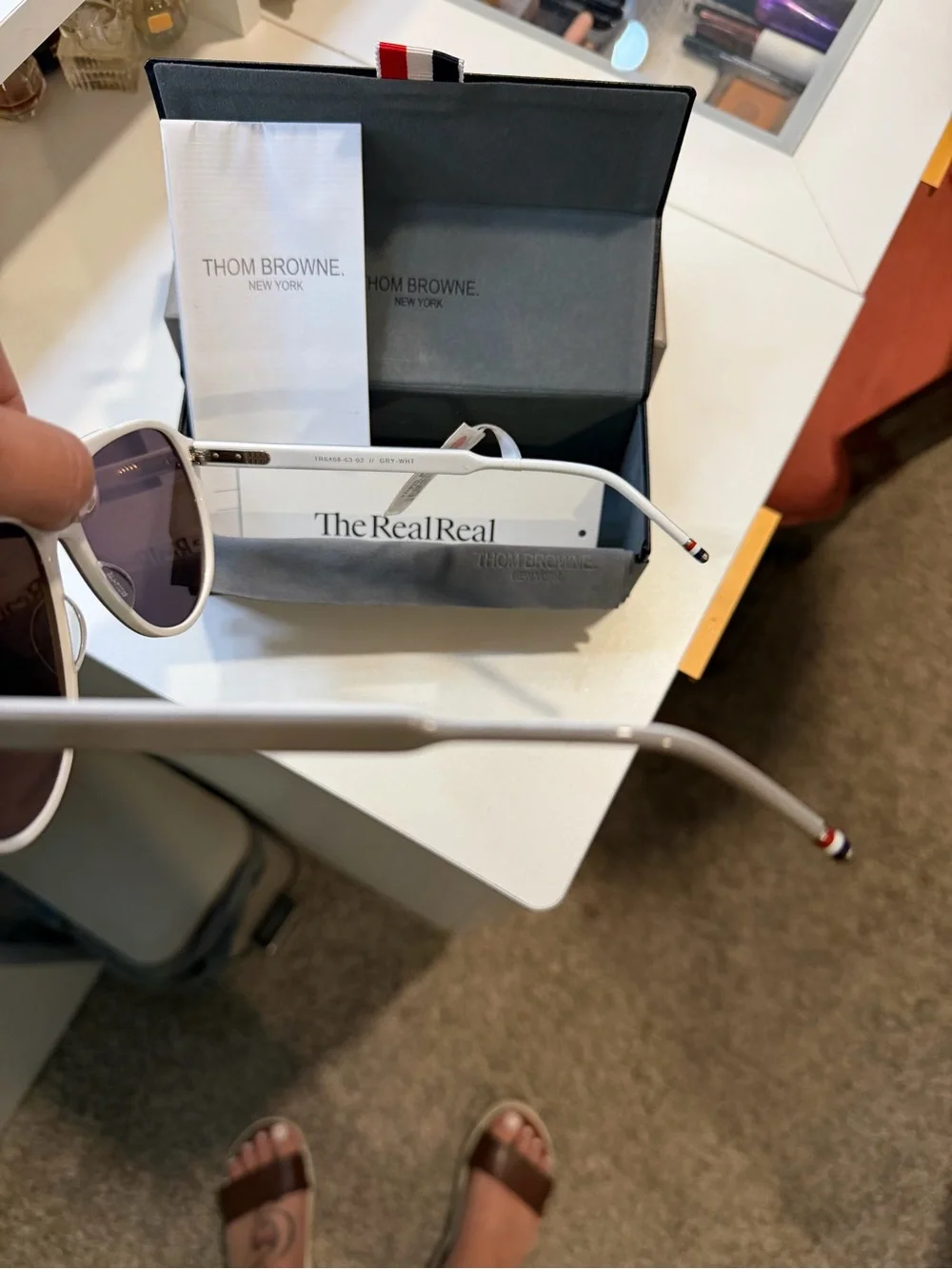 Thom Browne- Matte Gray Sunglasses with Multi-Tint Lenses